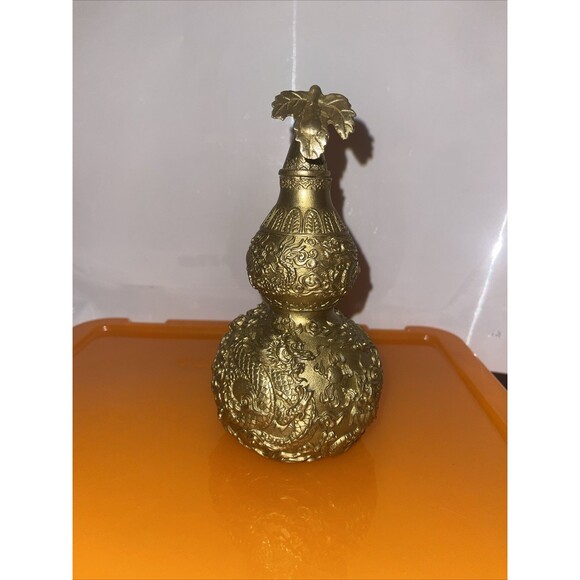 8.5'' brass sculpture wealth dragon pattern exorcise evil spirits gourd statue - Picture 1 of 6